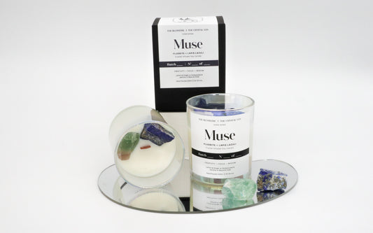 Crystal Infused Soy Candle 220ml: MUSE [THE BLOMSTRE x THE CRYSTAL VAN]