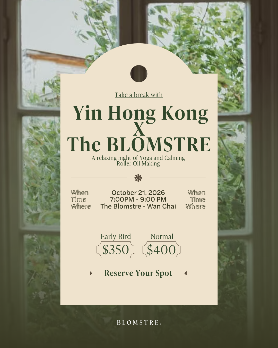 Yin Hong Kong x The BLOMSTRE Wan Chai Experience