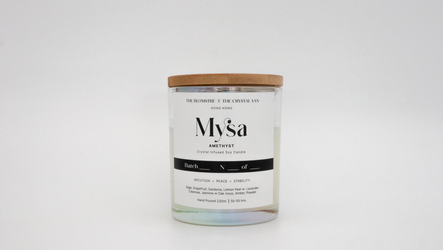 Crystal Infused Soy Candle 220ml: MYSA [THE BLOMSTRE x THE CRYSTAL VAN]