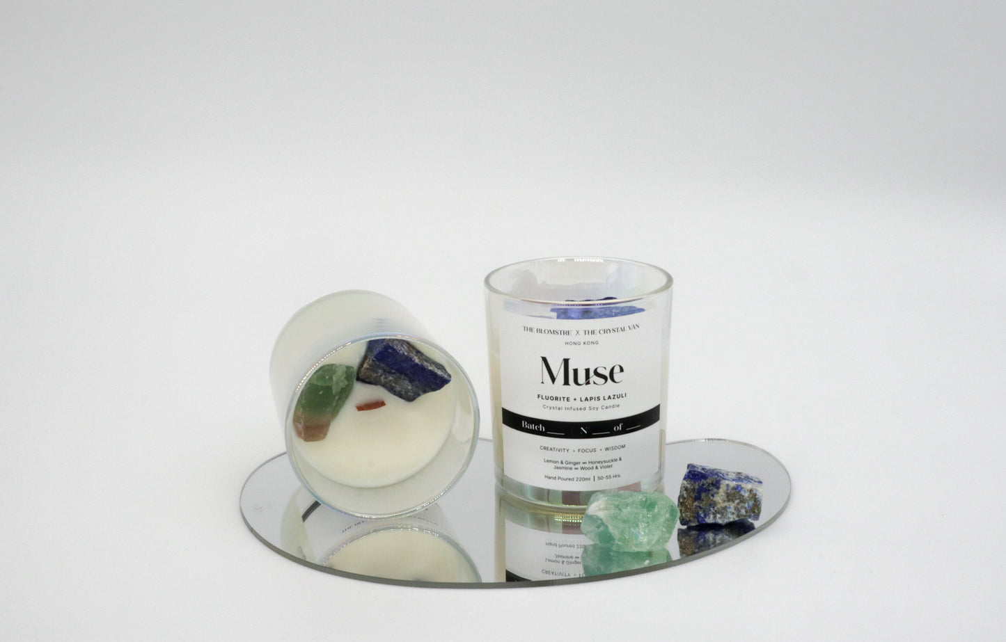 Crystal Infused Soy Candle 220ml: MUSE [THE BLOMSTRE x THE CRYSTAL VAN]