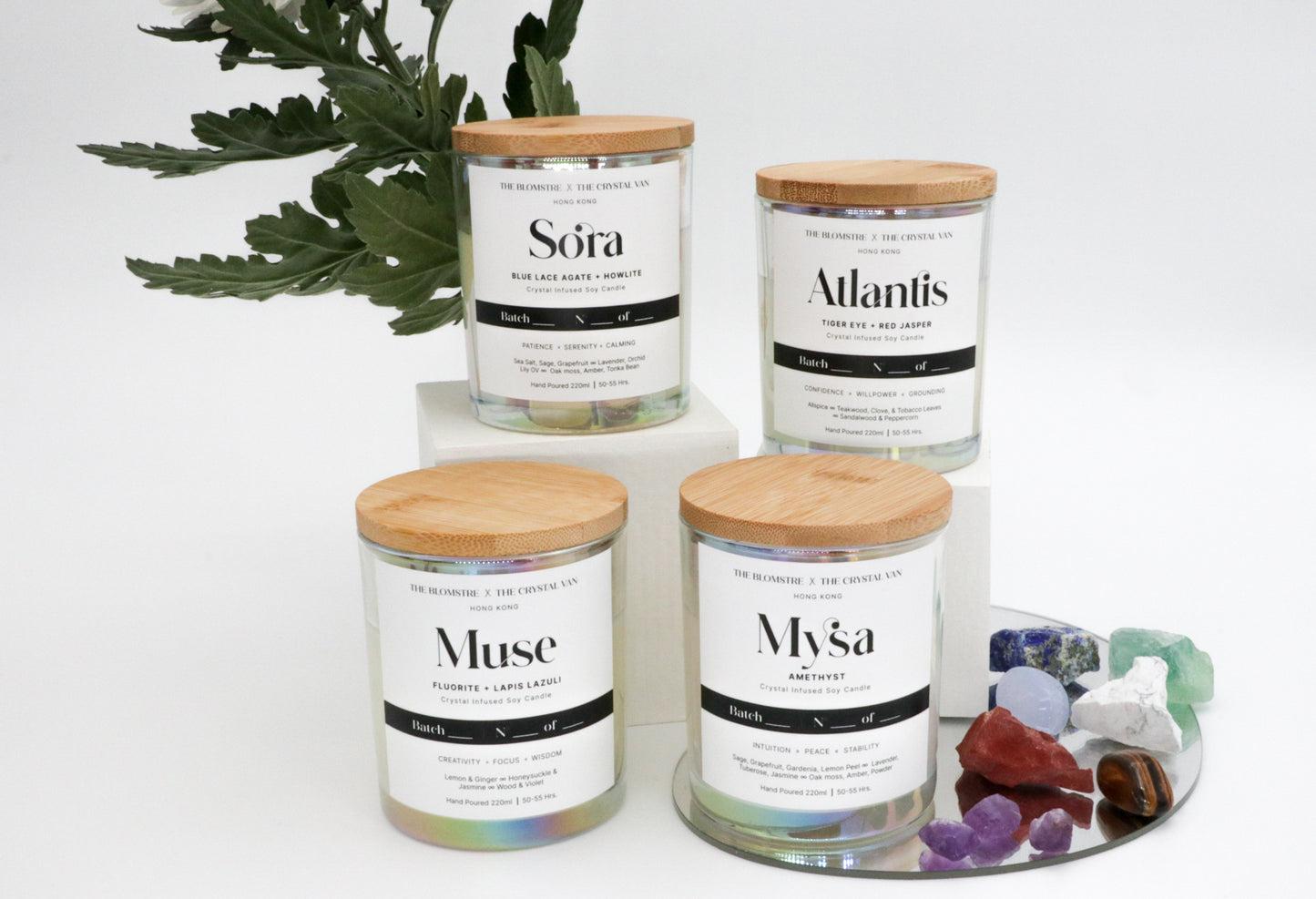 Crystal Infused Soy Candle 220ml: ATLANTIS [THE BLOMSTRE x THE CRYSTAL VAN]