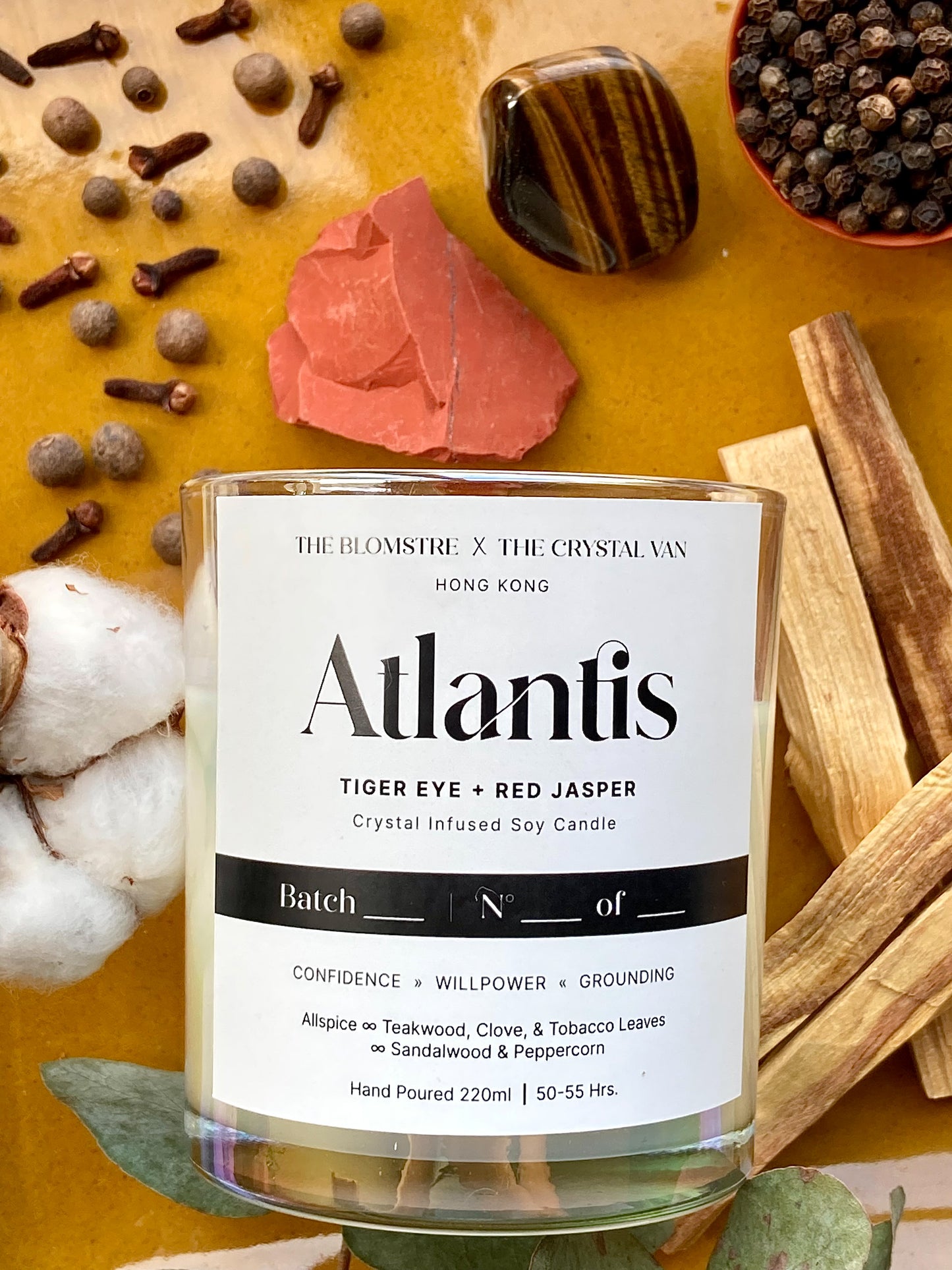 Crystal Infused Soy Candle 220ml: ATLANTIS [THE BLOMSTRE x THE CRYSTAL VAN]